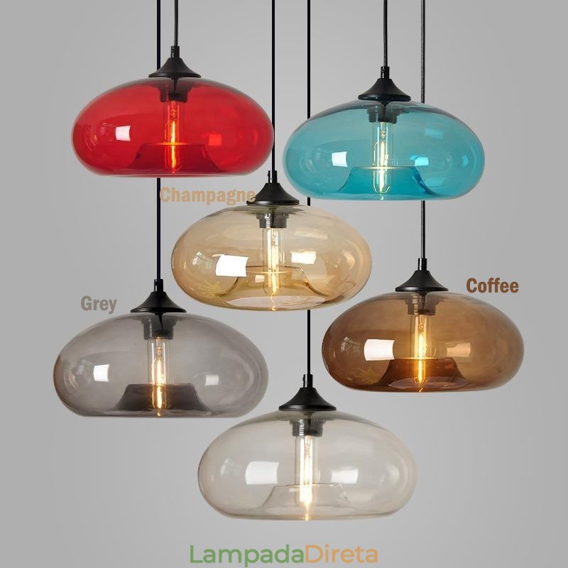 Moderno Contemporâneo Multi Cores 1 Luz de Vidro Pendente Luz