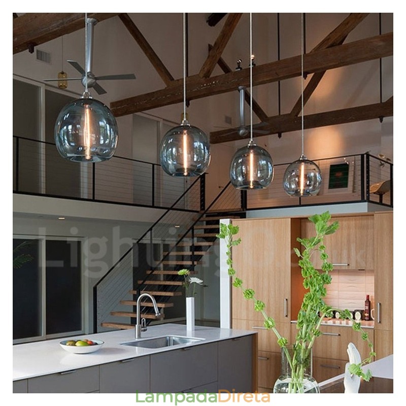 Moderno Contemporâneo Multi Cores 1 Luz de Vidro Pendente Luz