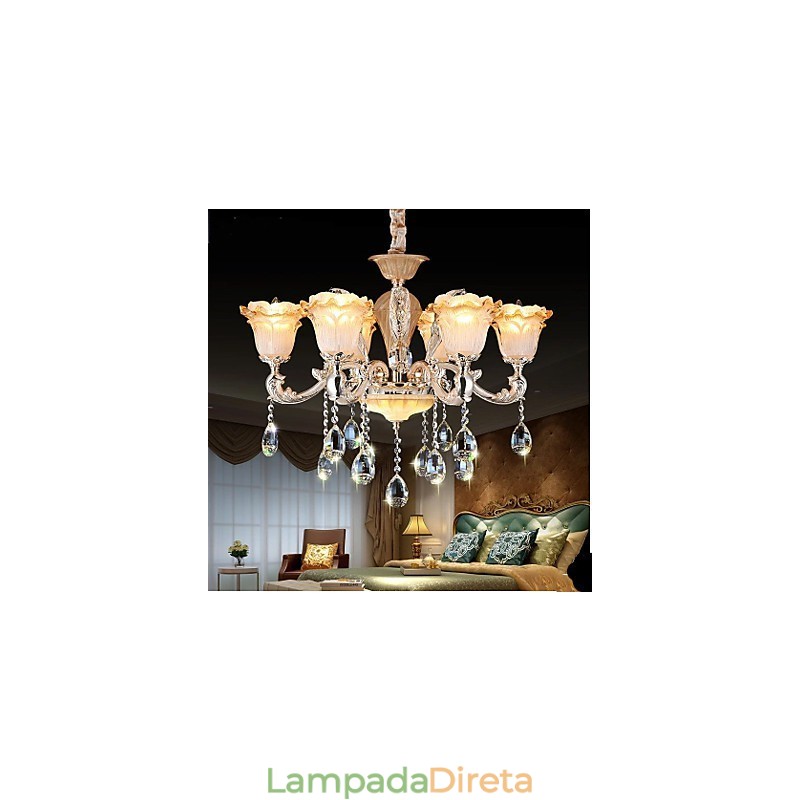 Luminária pendente de cristal retrô estilo europeu Luminária Americange