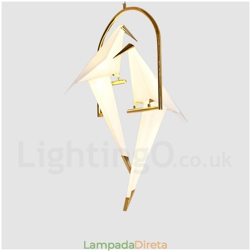 Luminária pendente moderna contemporânea Paper Crane 2 luzes