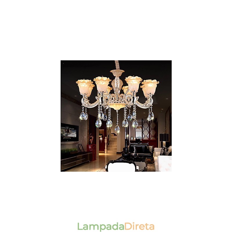 Luminária pendente de cristal retrô estilo europeu Luminária Americange