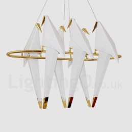 Luminária pendente moderna contemporânea Paper Crane 6 luzes