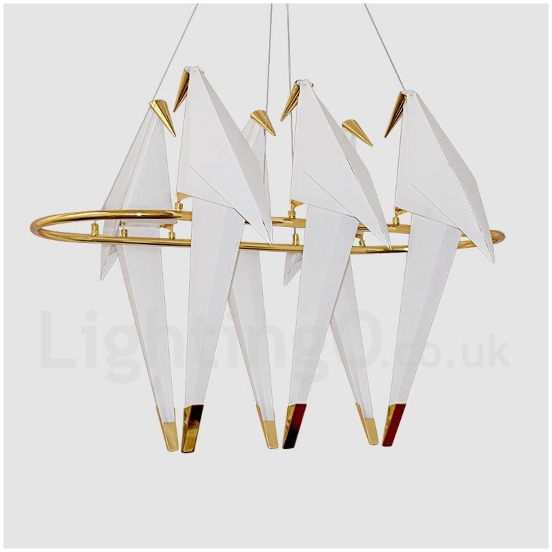 Luminária pendente moderna contemporânea Paper Crane 6 luzes