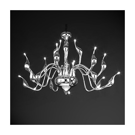 Lustre moderno 18 luzes G4 acabamento cromado Lustre moderno 18 luzes G4 acabamento cromado