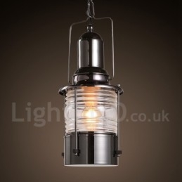 Retro Vintage 1 Luz Lanterna Cobre Pendente Luz