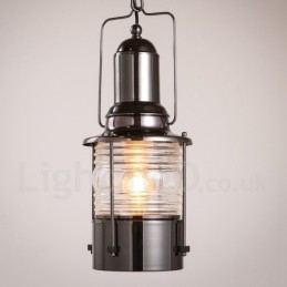 Retro Vintage 1 Luz Lanterna Cobre Pendente Luz