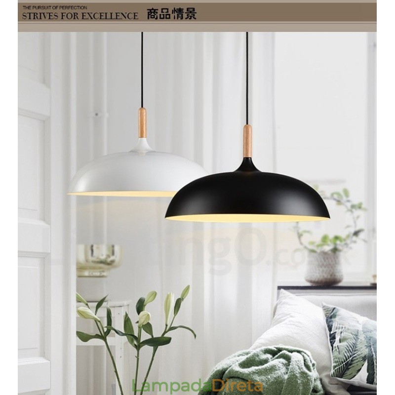 Quarto Moderno Contemporâneo 1 Luz Metal Pendente Luz