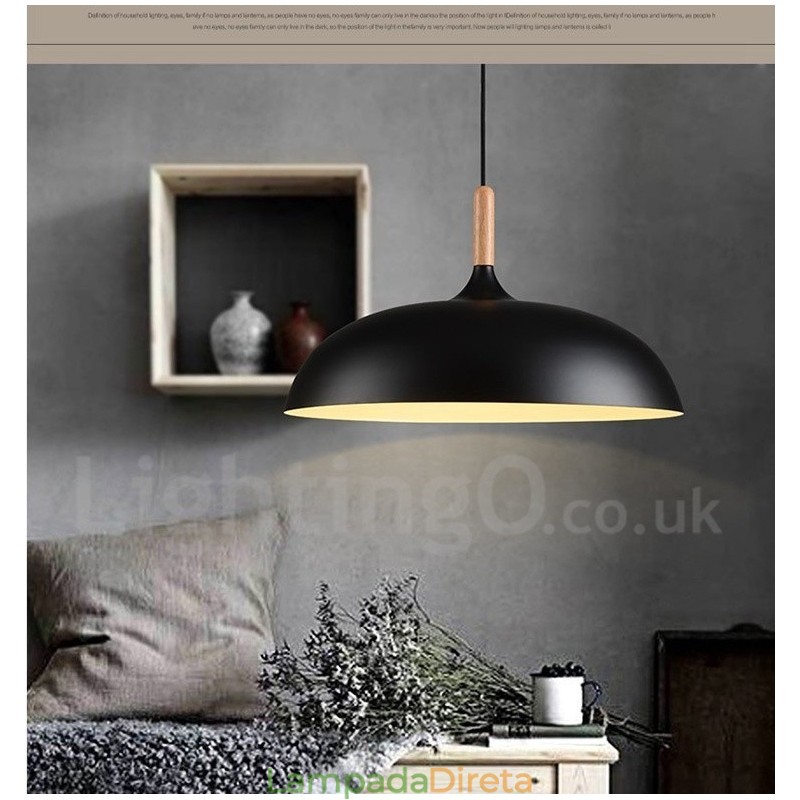 Quarto Moderno Contemporâneo 1 Luz Metal Pendente Luz