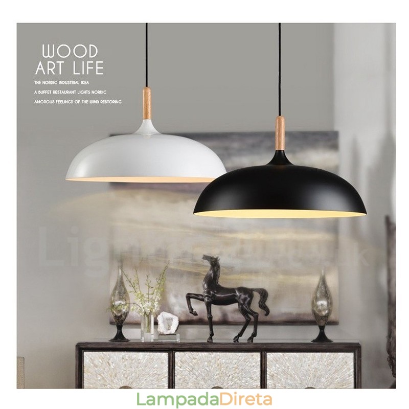 Quarto Moderno Contemporâneo 1 Luz Metal Pendente Luz