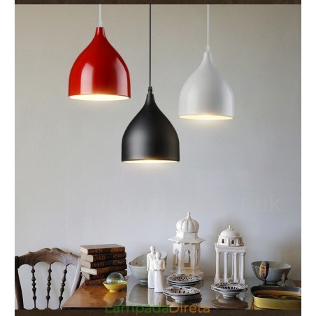 Luminária pendente moderna contemporânea de 1 luz Luminária pendente moderna contemporânea de 1 luz
