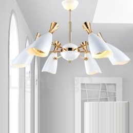 Lustre moderno contemporâneo de 6 luzes