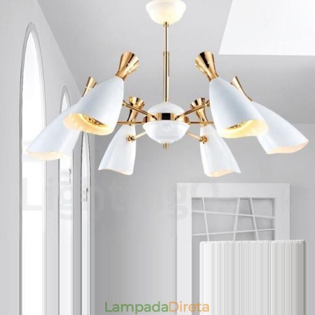Lustre moderno contemporâneo de 6 luzes Lustre moderno contemporâneo de 6 luzes