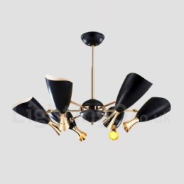 Lustre moderno contemporâneo de 6 luzes