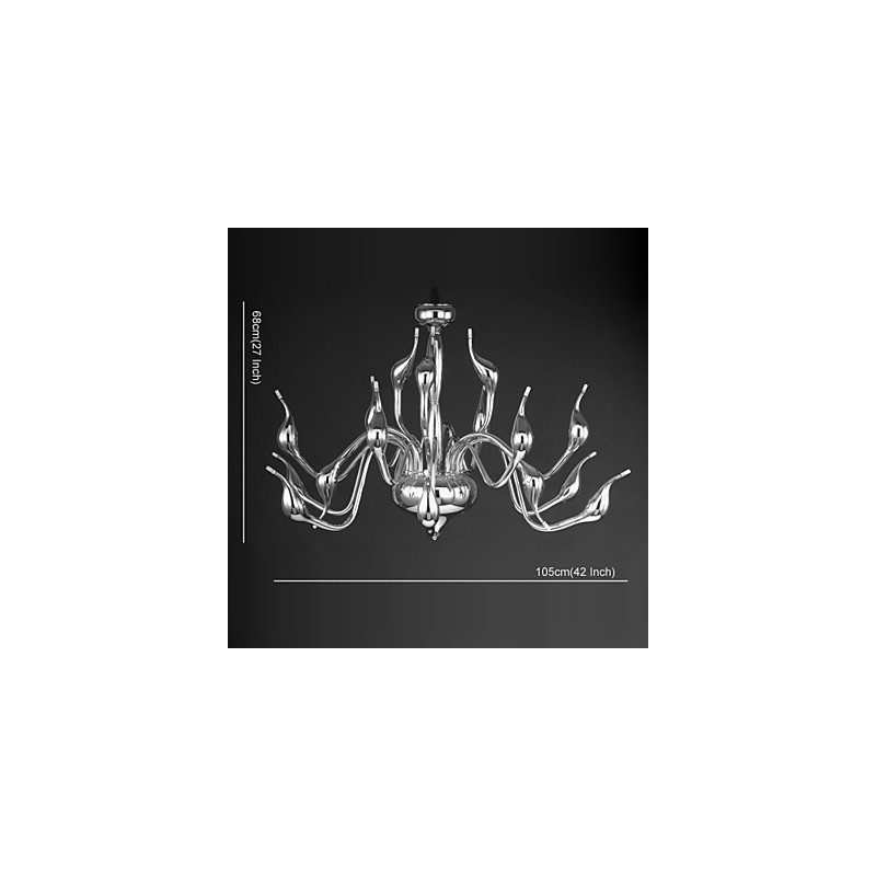 Lustre moderno 18 luzes G4 acabamento cromado