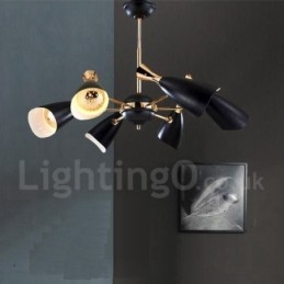 Lustre moderno contemporâneo de 6 luzes