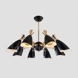Lustre moderno contemporâneo de 8 luzes