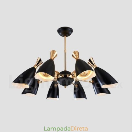 Lustre moderno contemporâneo de 8 luzes Lustre moderno contemporâneo de 8 luzes
