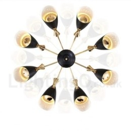 Lustre moderno contemporâneo de 8 luzes