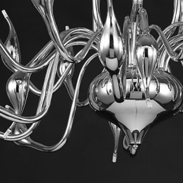 Lustre moderno 18 luzes G4 acabamento cromado