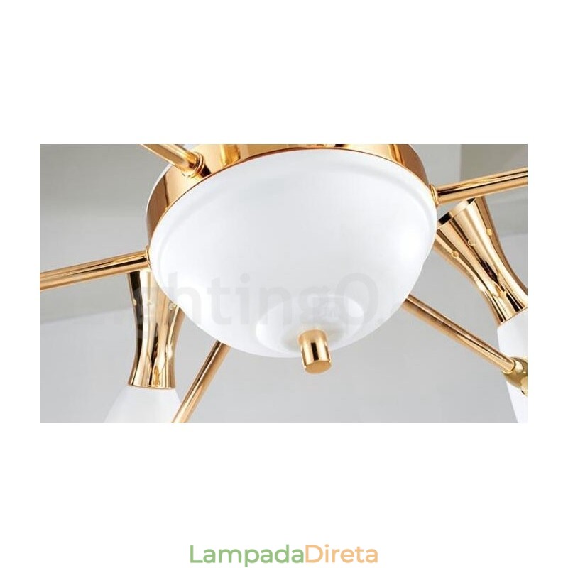 Lustre moderno contemporâneo de 8 luzes