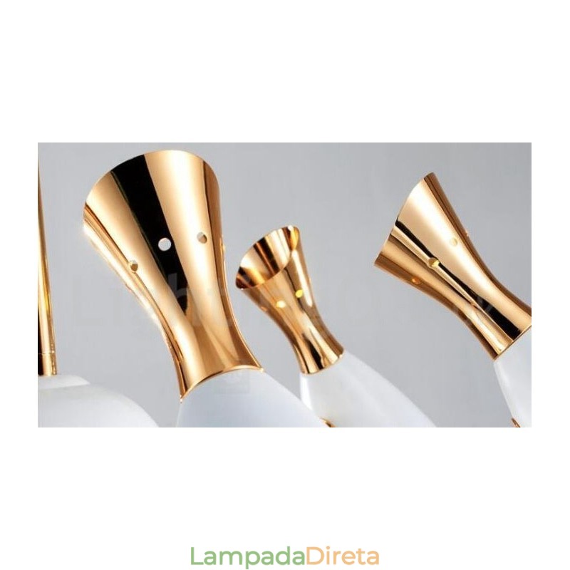 Lustre moderno contemporâneo de 8 luzes