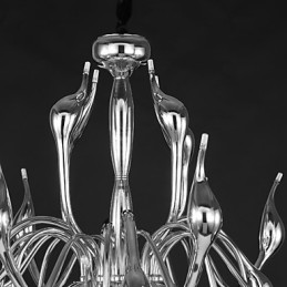 Lustre moderno 18 luzes G4 acabamento cromado