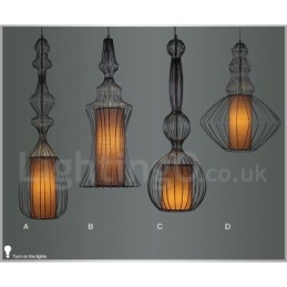 Luminária pendente em forma de vaso de metal vintage country