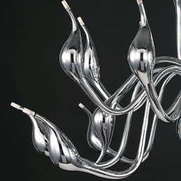 Lustre moderno 18 luzes G4 acabamento cromado