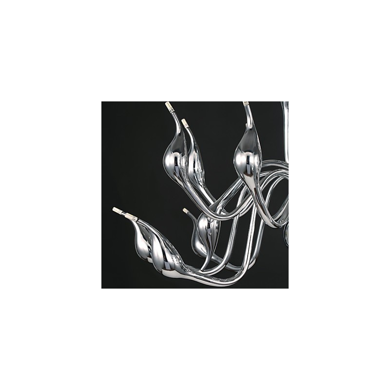 Lustre moderno 18 luzes G4 acabamento cromado