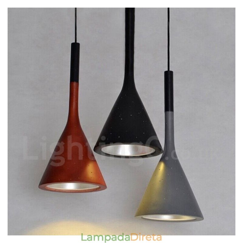 1 Luz Vintage Concrte Pendant Light