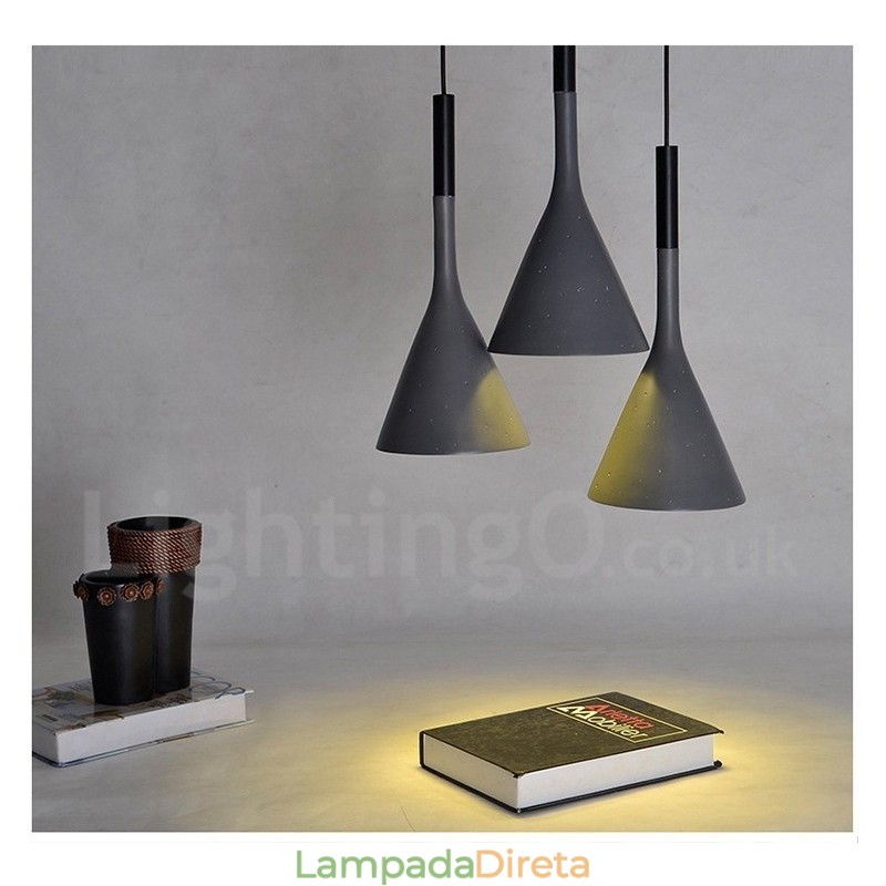 1 Luz Vintage Concrte Pendant Light