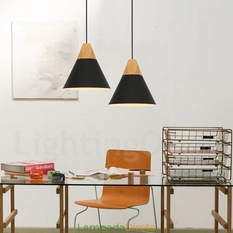 Luminária pendente moderna contemporânea de 1 luz