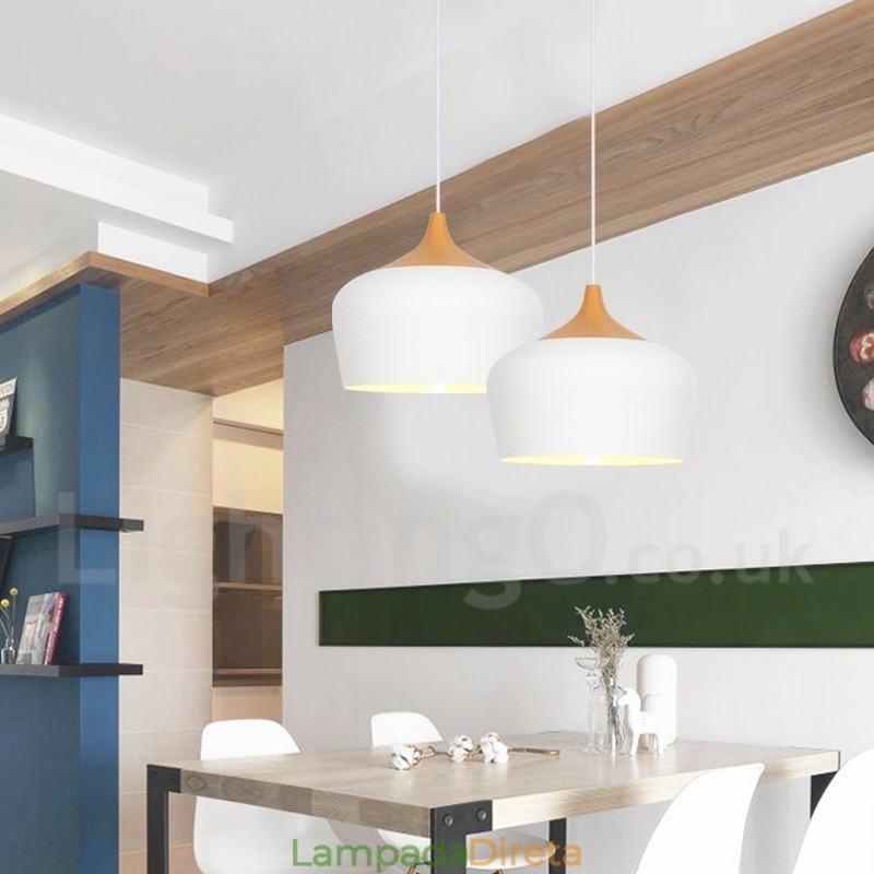 Luminária pendente moderna contemporânea de 1 luz