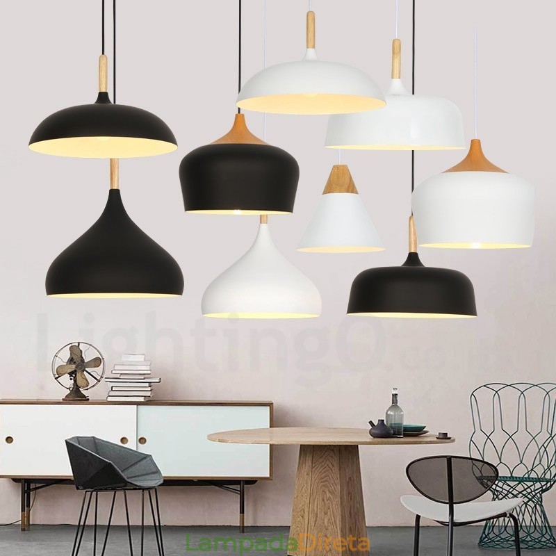Luminária pendente moderna contemporânea de 1 luz