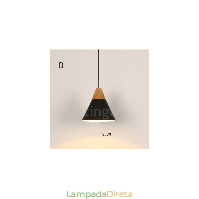 Luminária pendente moderna contemporânea de 1 luz