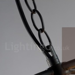Luminária pendente vintage de globo de metal com 6 luzes
