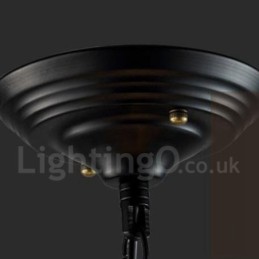 Luminária pendente vintage de globo de metal com 6 luzes