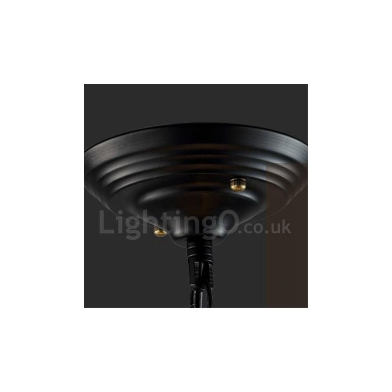 Luminária pendente vintage de globo de metal com 6 luzes