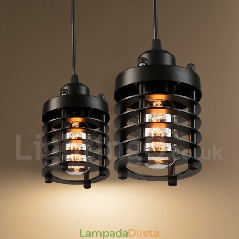1 Luz Retro Vintage Cobre Pendente Luz