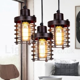 1 Luz Retro Vintage Cobre Pendente Luz
