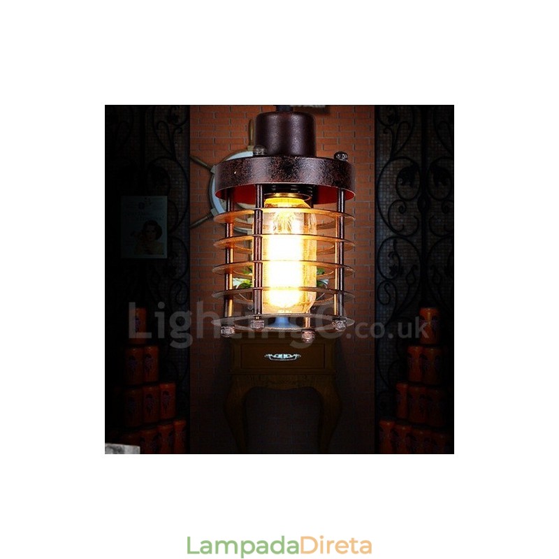 1 Luz Retro Vintage Cobre Pendente Luz