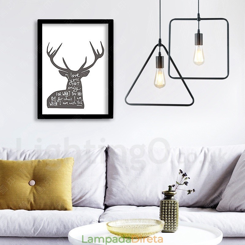 Luminária pendente moderna contemporânea de metal com 1 luz