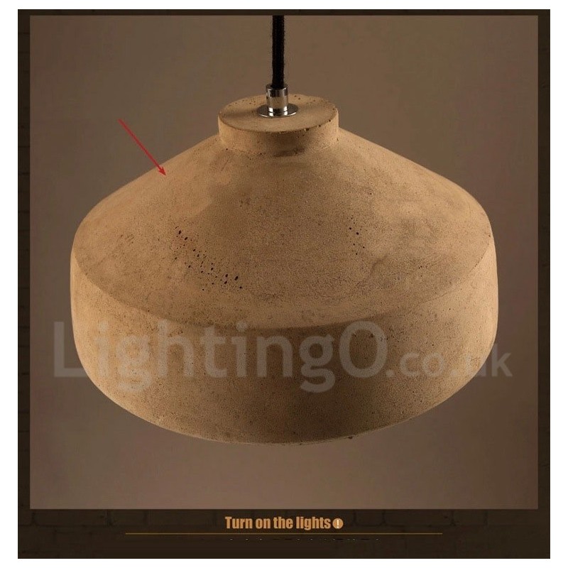 Luminária pendente moderna contemporânea de concreto com luz única