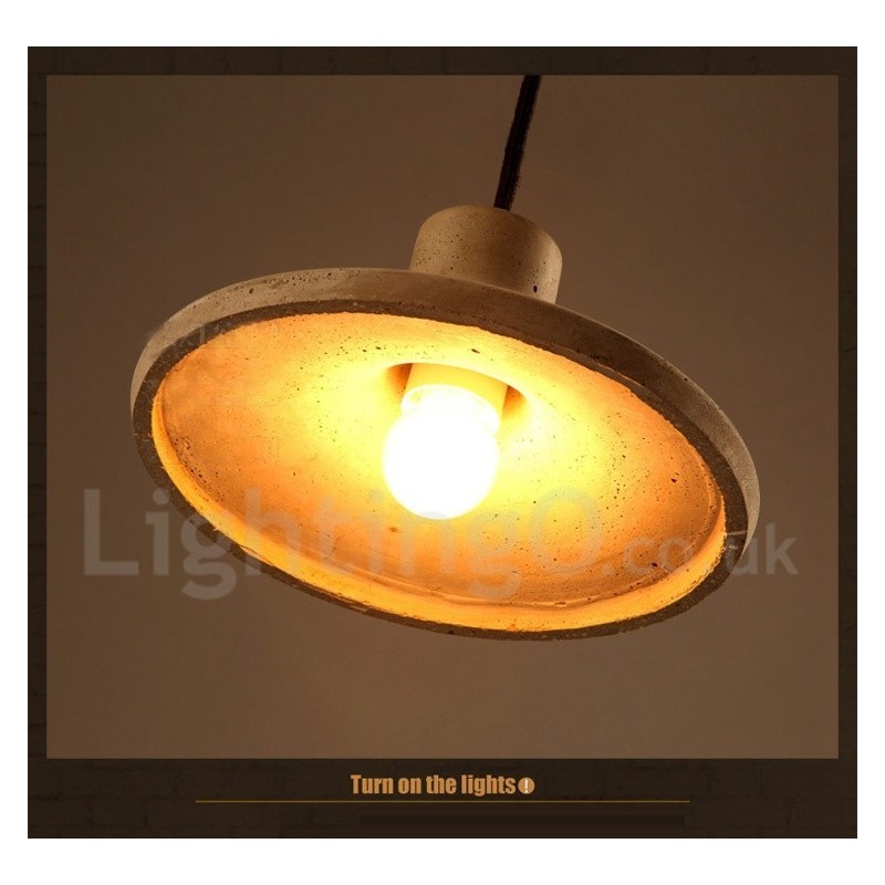 Luminária pendente moderna contemporânea de concreto com luz única