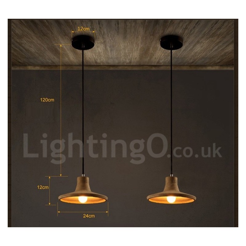 Luminária pendente moderna contemporânea de concreto com luz única