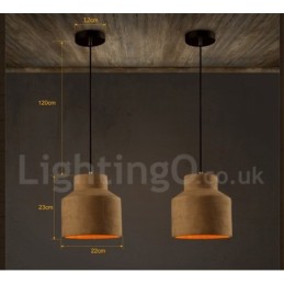 Luminária pendente moderna contemporânea de concreto com luz única