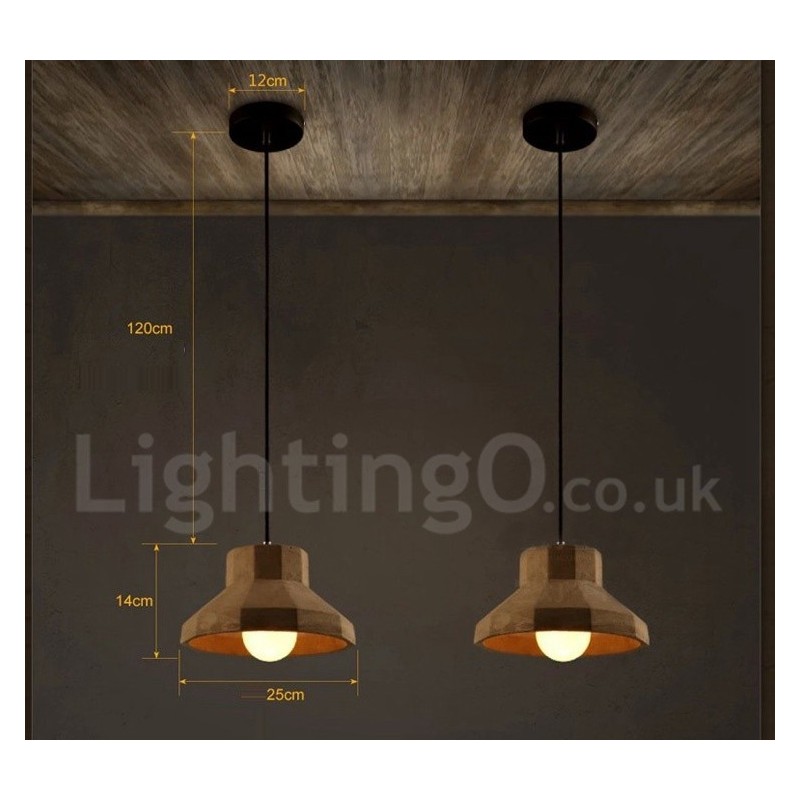 Luminária pendente moderna contemporânea de concreto com luz única