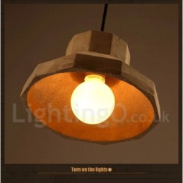 Luminária pendente moderna contemporânea de concreto com luz única