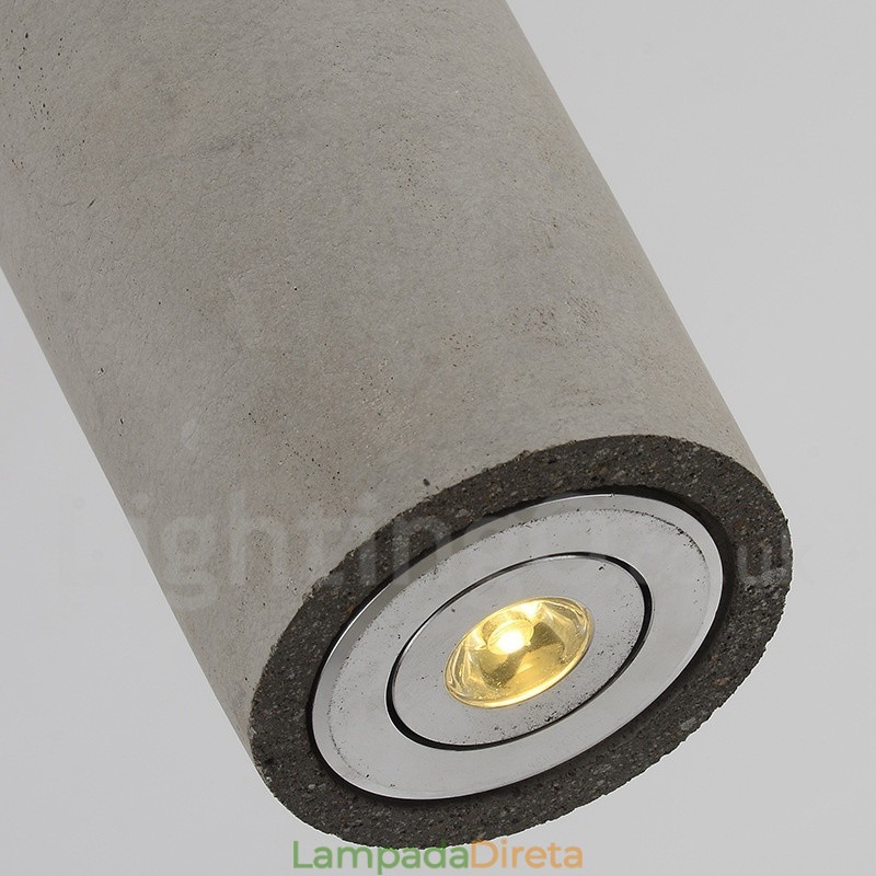 Luminária pendente moderna contemporânea de concreto com 1 luz
