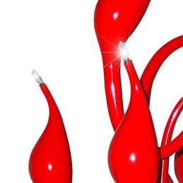 Lustre moderno 24 luzes G4 pintura vermelha